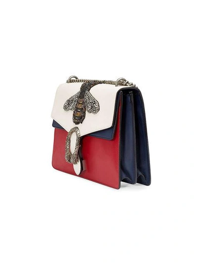 Shop Gucci Dionysus Embroidered Leather Shoulder Bag In White