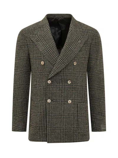 Gabriele Pasini Double-breasted Check-pattern Jacket In Gray
