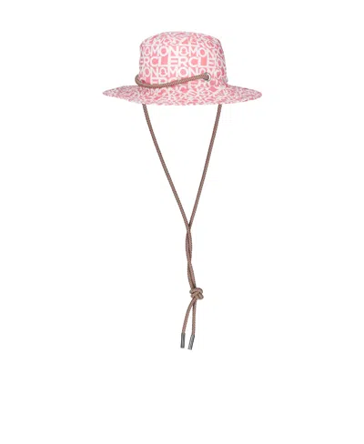Moncler Logo Drawstring Hat In Pink