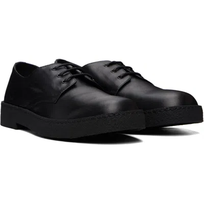Common Projects Black Leather Rubber Sole Derbys In Black
