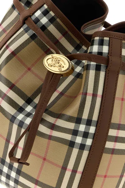 Burberry Small Drawstring Bucket Bag In Brown