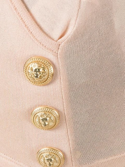 Shop Balmain Wrap Front Vest Top In Pink