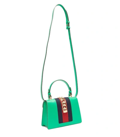 Shop Gucci Green 'sylvie' Mini Crossbody Bag
