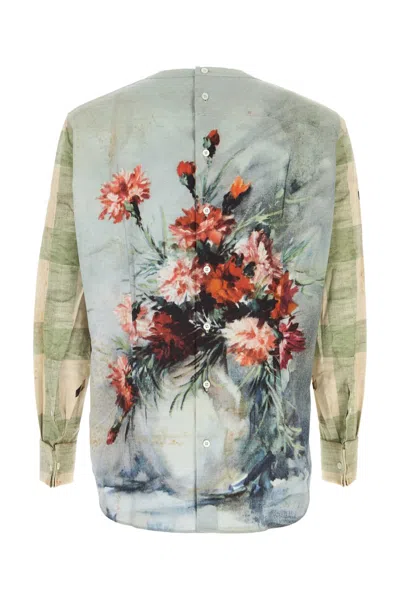 Prada Floral And Ship-print Shirt In Multi