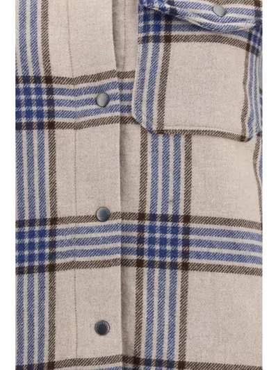 Woolrich Alaskan Check-pattern Shirt Jacket In Blue
