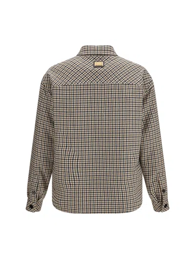 Dolce & Gabbana Brown Wool Oves Aries Full-length Jacket In Neutral