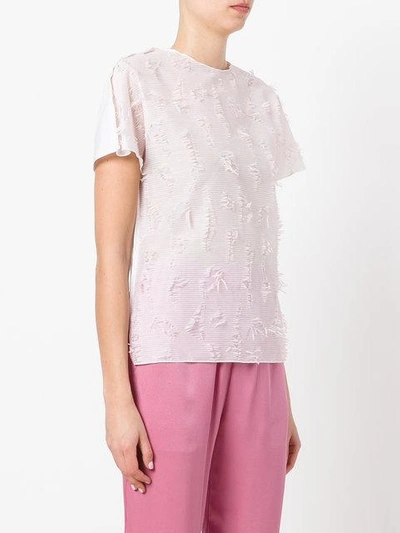 Shop Julien David Textured T-shirt - Pink