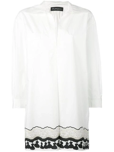Shop Rossella Jardini Long Tassel Print Shirt - White