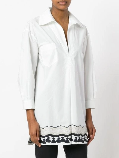 Shop Rossella Jardini Long Tassel Print Shirt - White