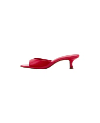 Mango Kitten-heel Strap Sandals In Red