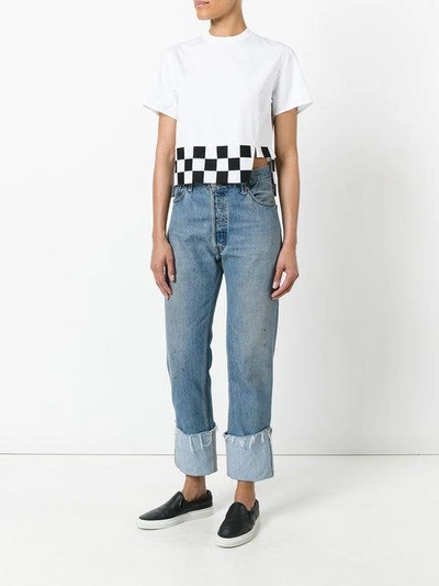 Shop Dsquared2 Checkboard Cropped T-shirt