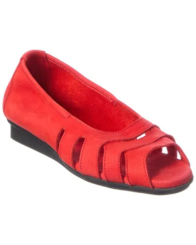 Arche Ninova Leather Flat In Red