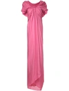 Paule Ka Long Draped Woven Dress In Pink