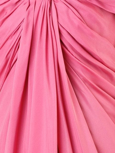 Shop Paule Ka Long Draped Woven Dress In Pink