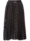 SACAI striped pleated midi-skirt,DRYCLEANONLY