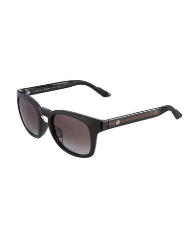 Gucci Solid Acetate Sunglasses, Black