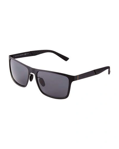 Gucci Square-frame Plastic Sunglasses, Black