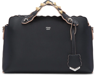 Fendi Small By The Way Colorblock Leather Shoulder Bag - Black In Black Asphalt/soft Gold