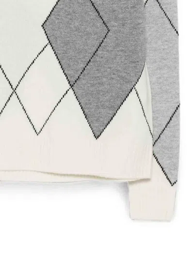 Seventy Argyle-pattern Roll-neck Sweater In White