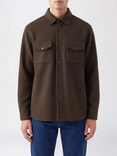 Aspesi Button-front Shirt Jacket In Brown