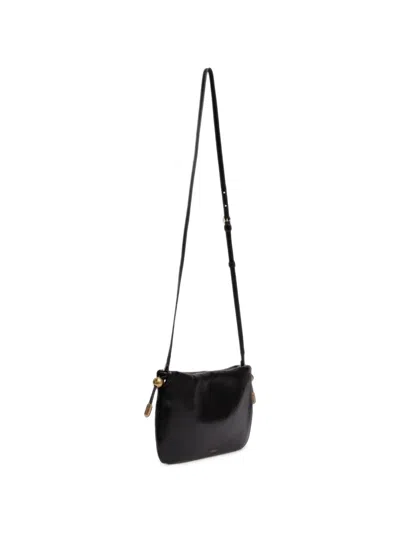 Versace Tag Drawstring Shoulder Bag In Black