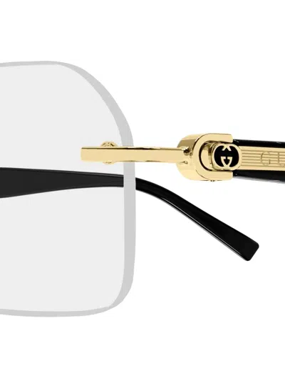 Gucci Rimless Rectangle-frame Glasses In Multi