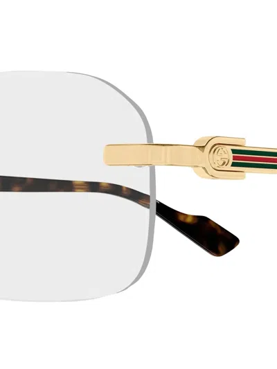 Gucci Rimless Rectangle-frame Glasses In Multi