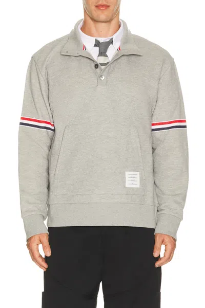 Thom Browne Rwb Engineered Stripe Loopback Sweatshirt In Gray