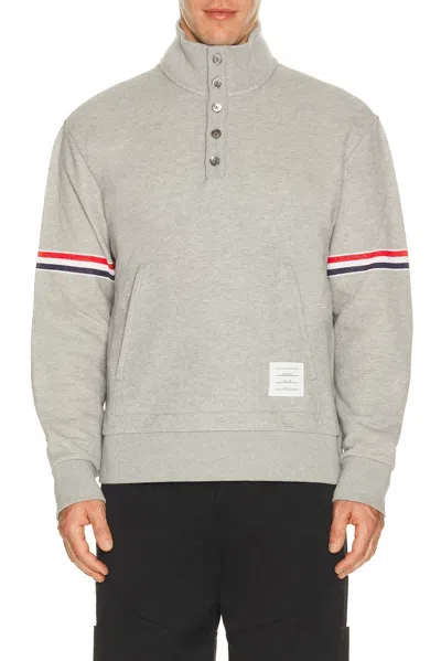 Thom Browne Rwb Engineered Stripe Loopback Sweatshirt In Gray