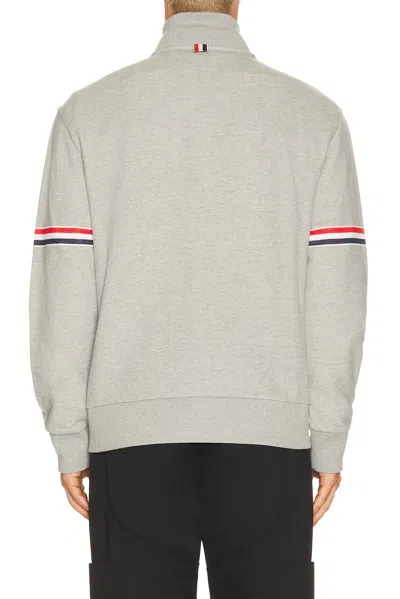 Thom Browne Rwb Engineered Stripe Loopback Sweatshirt In Gray