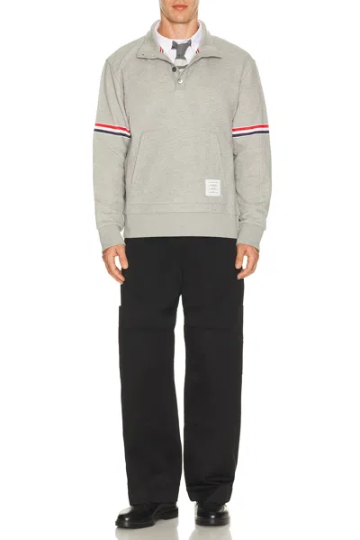 Thom Browne Rwb Engineered Stripe Loopback Sweatshirt In Gray