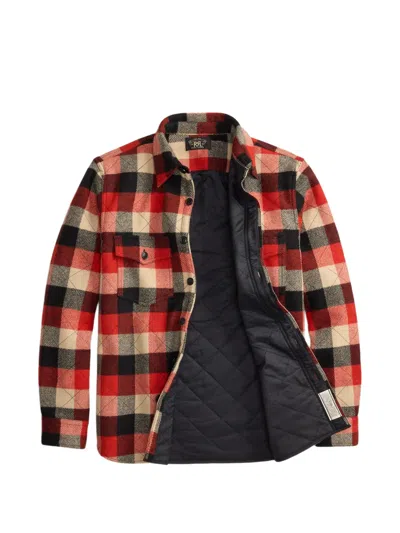 Rrl Check-pattern Shirt In Red