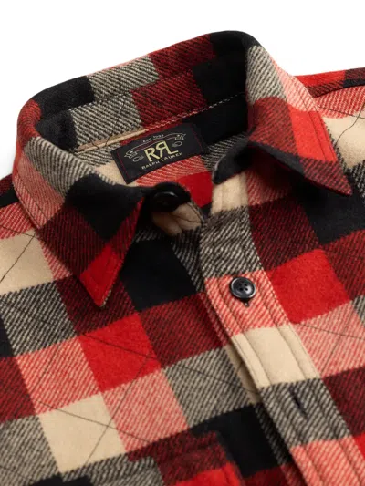 Rrl Check-pattern Shirt In Red