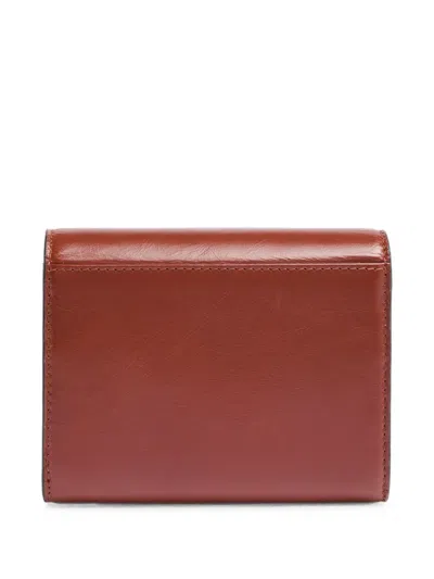 Lancel Studs Leather Wallet In Brown