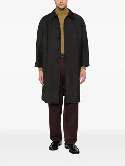 Dunst Check-pattern Coat In Black