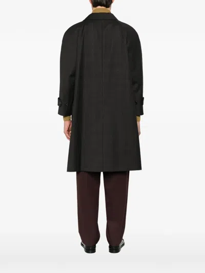 Dunst Check-pattern Coat In Black