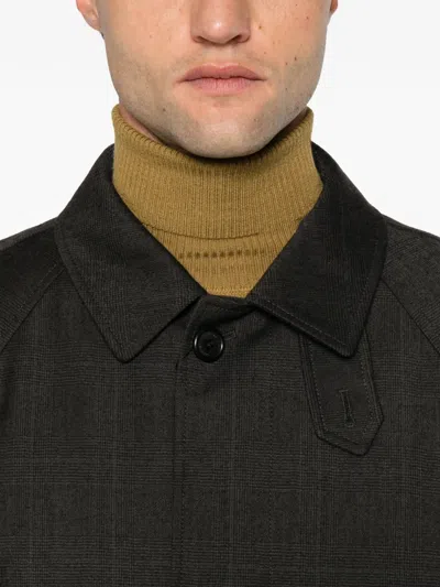 Dunst Check-pattern Coat In Black