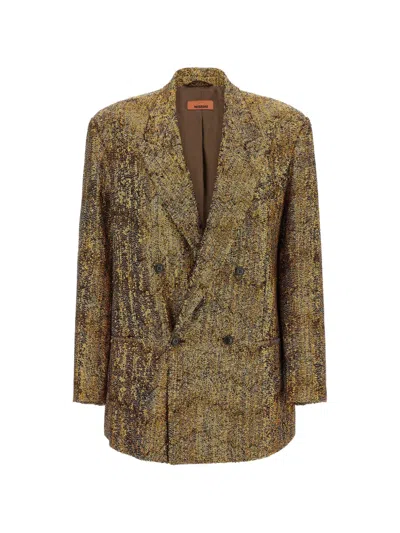 Missoni Sequin-embellished Double-breasted Blazer In Gold