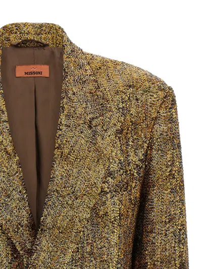 Missoni Sequin-embellished Double-breasted Blazer In Gold