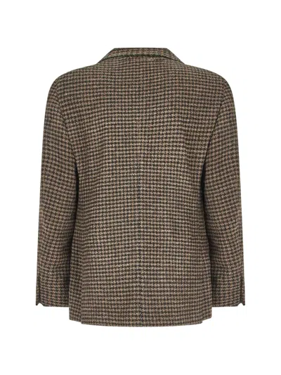 Gabriele Pasini Houndstooth-pattern Single-breasted Blazer In Brown