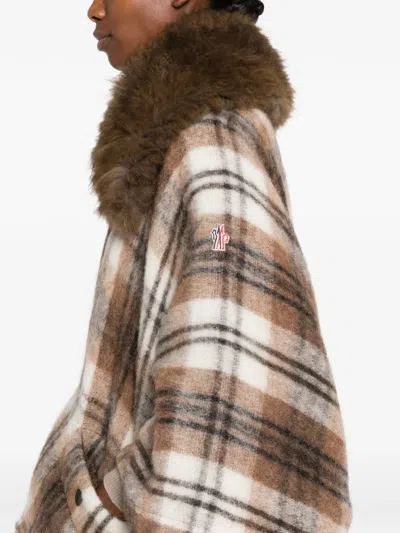 Moncler Check-pattern Cape In Multi