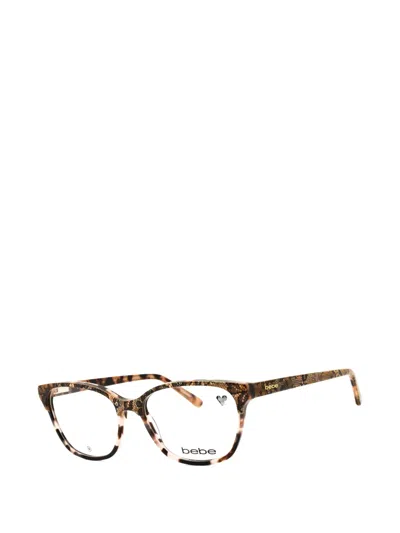 Bebe Lace-print Rectangle-frame Glasses In Brown