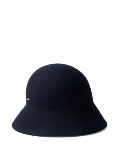 Prada Felt Hat In Blue
