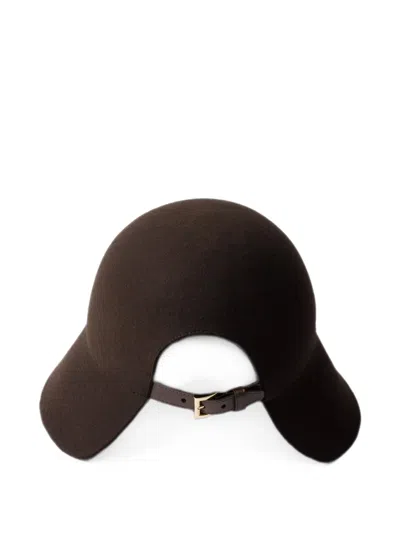Prada Felt Hat In Brown