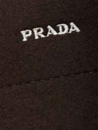 Prada Felt Hat In Brown