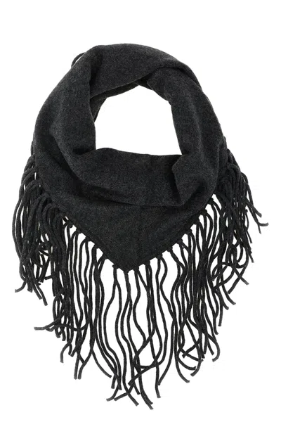 P.a.r.o.s.h Without Fringed Triangular Scarf In Gray