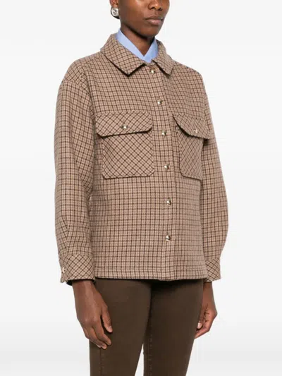 Sosue Check-pattern Flap-pocket Jacket In Neutral