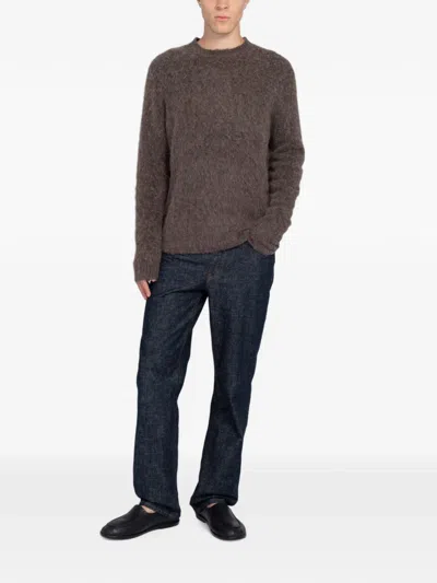 Minimum Fraser Brushed-effect Sweater In Brown