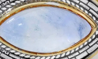 Ys Gems Moonstone Statement Ring In Blue