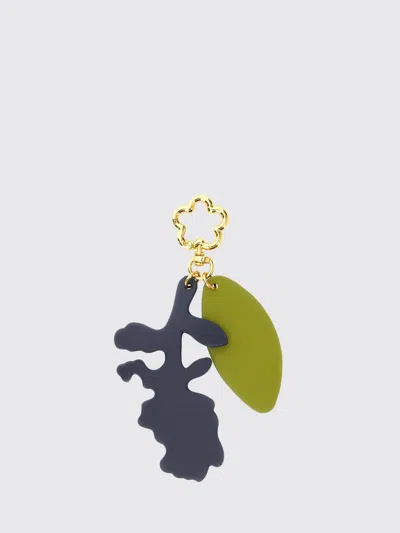 Marni Logo-debossed Leather Keyring In Purple